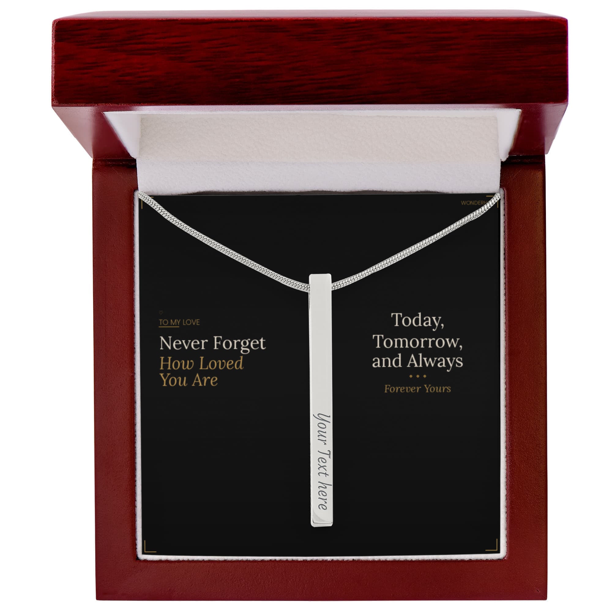 To My Love – Engraved Stick Necklace | Never Forget How Loved You Are