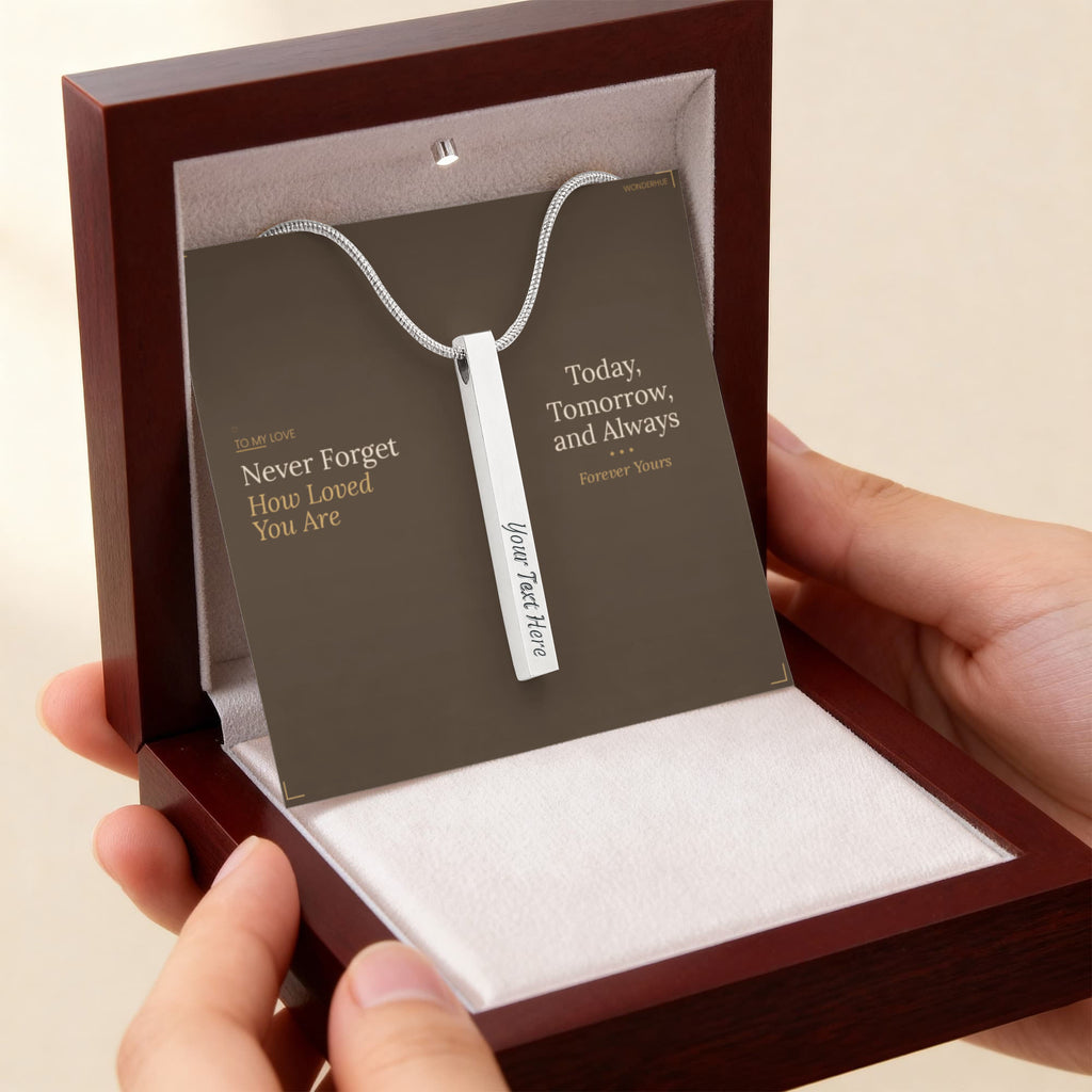 To My Love – Engraved Stick Necklace | Never Forget How Loved You Are
