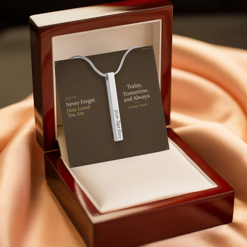 To My Love – Engraved Stick Necklace | Never Forget How Loved You Are