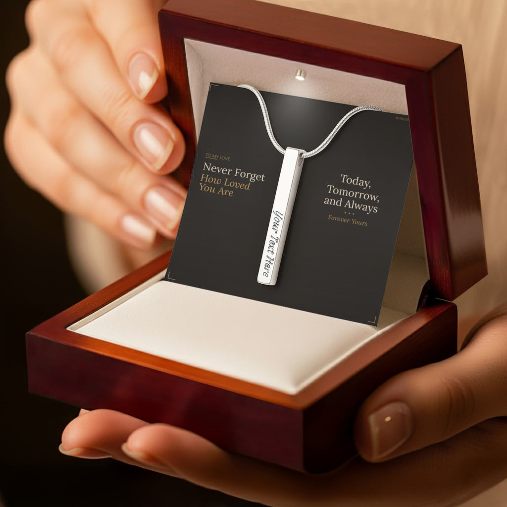 To My Love – Engraved Stick Necklace | Never Forget How Loved You Are