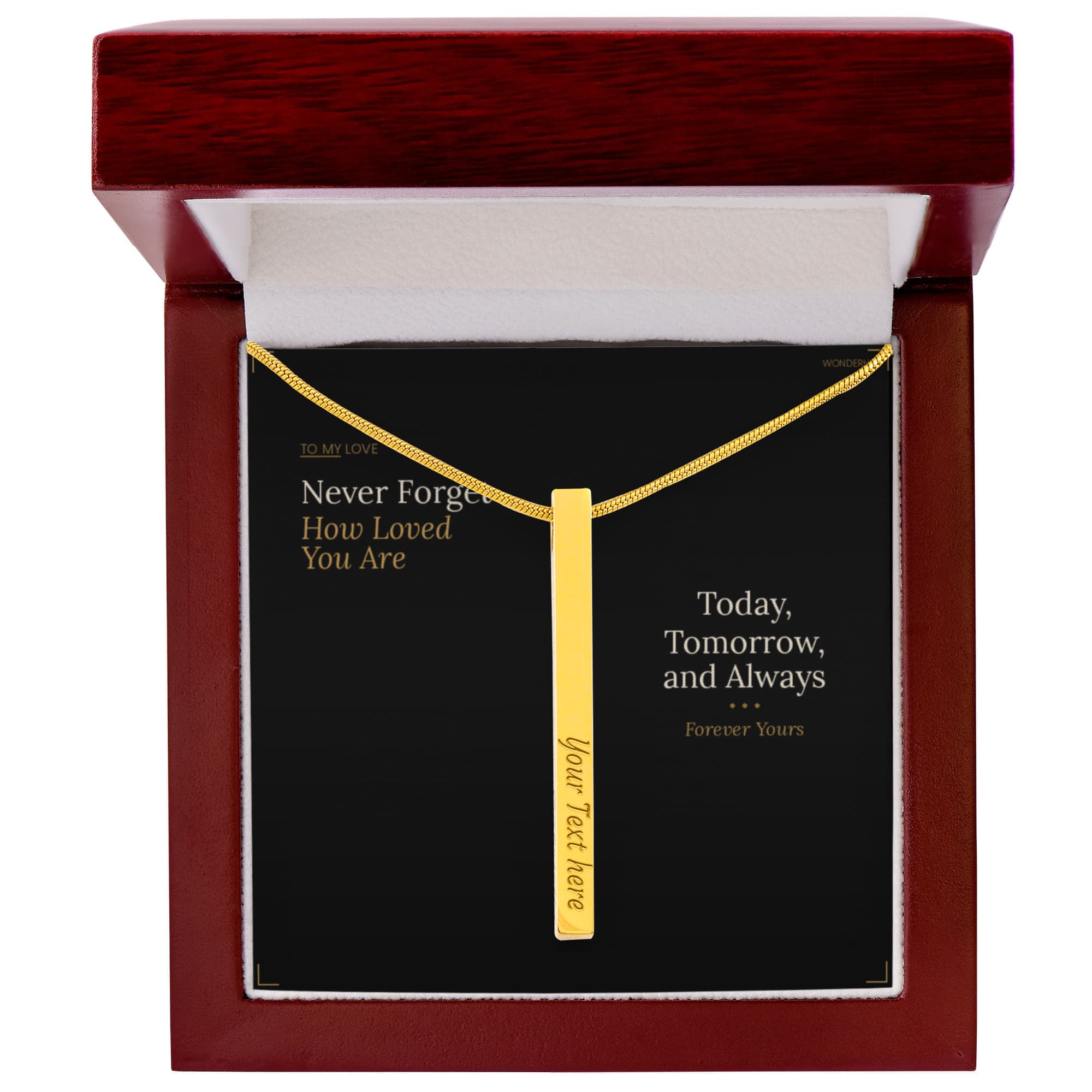 To My Love – Engraved Stick Necklace | Never Forget How Loved You Are