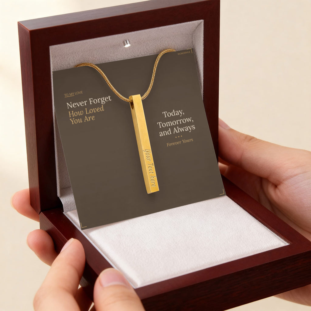 To My Love – Engraved Stick Necklace | Never Forget How Loved You Are