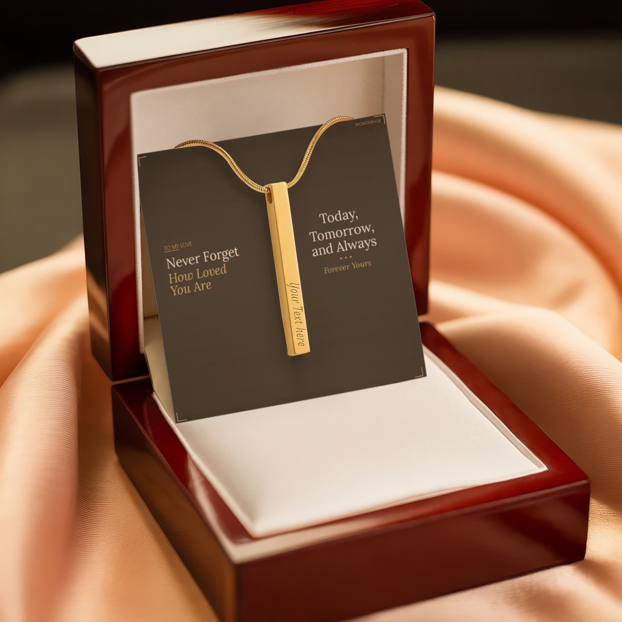 To My Love – Engraved Stick Necklace | Never Forget How Loved You Are