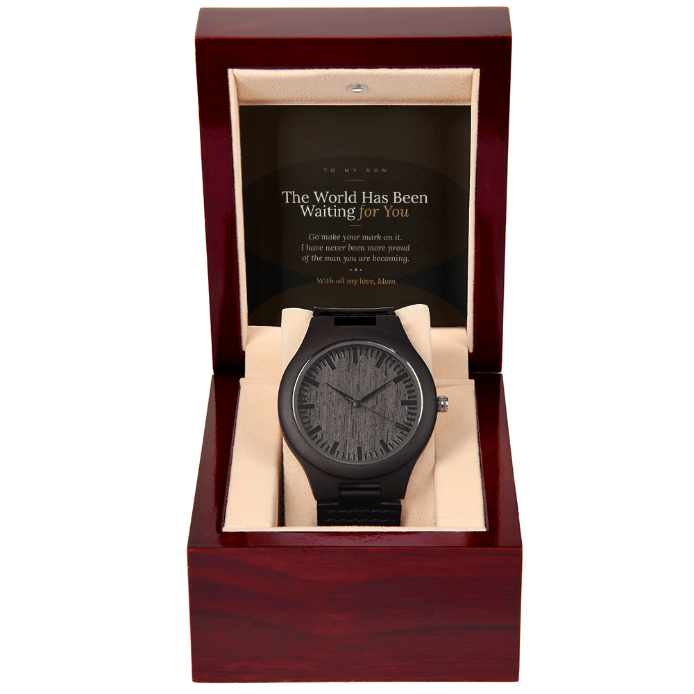 To My Son – Wooden Watch Graduation Gift From Mom