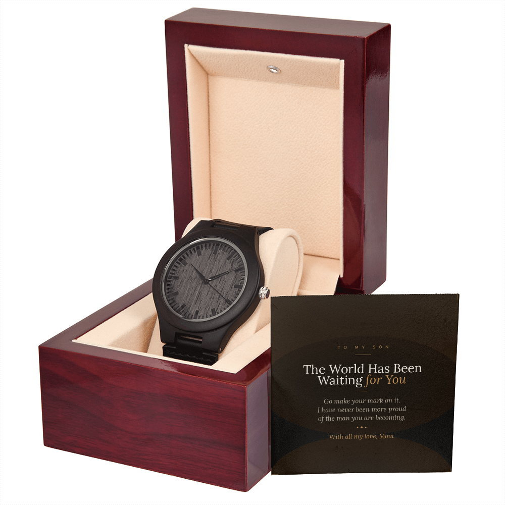 To My Son – Wooden Watch Graduation Gift From Mom