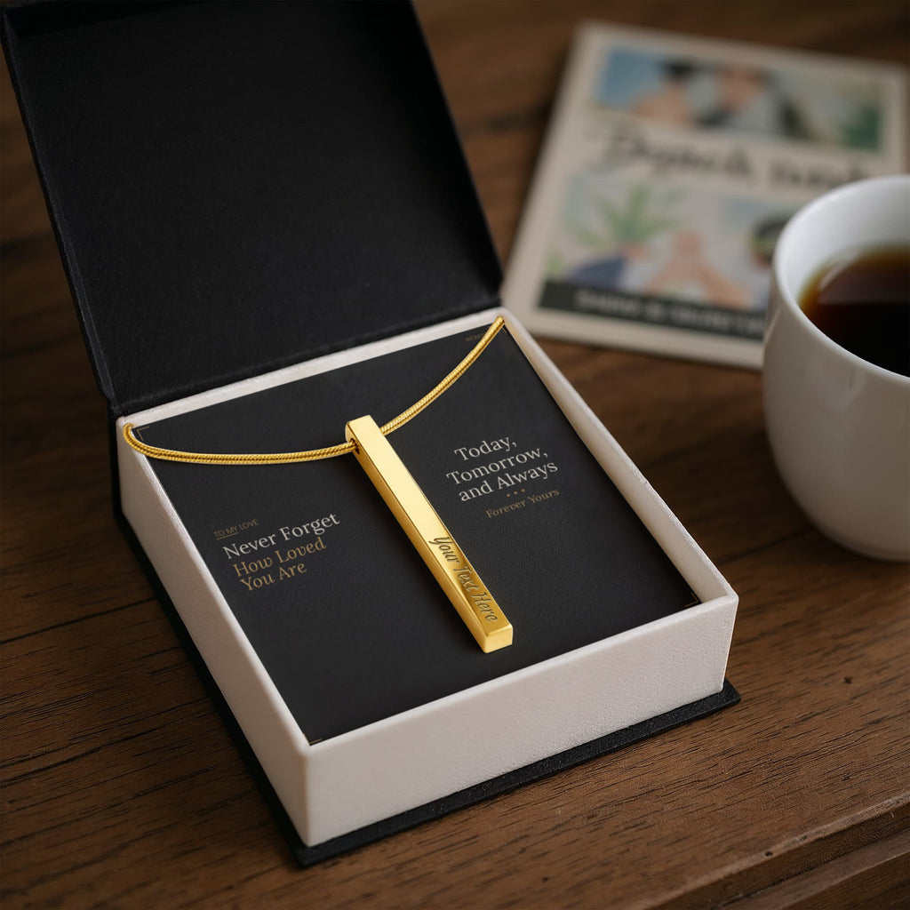 To My Love – Engraved Stick Necklace | Never Forget How Loved You Are