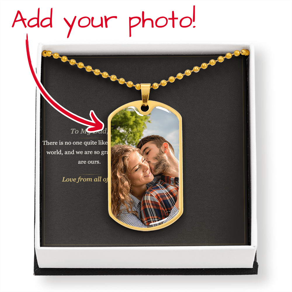 To My Dad Photo Dog Tag Necklace – Personalized Father's Day Gift
